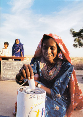 Girl casting vote