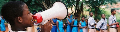 Girl with megaphone
