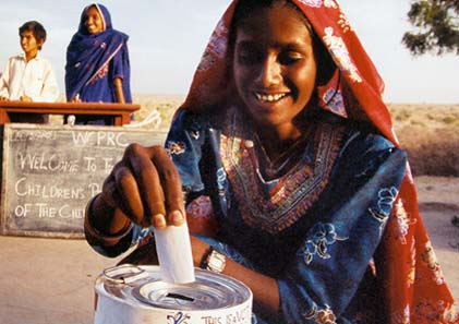 Girl voting