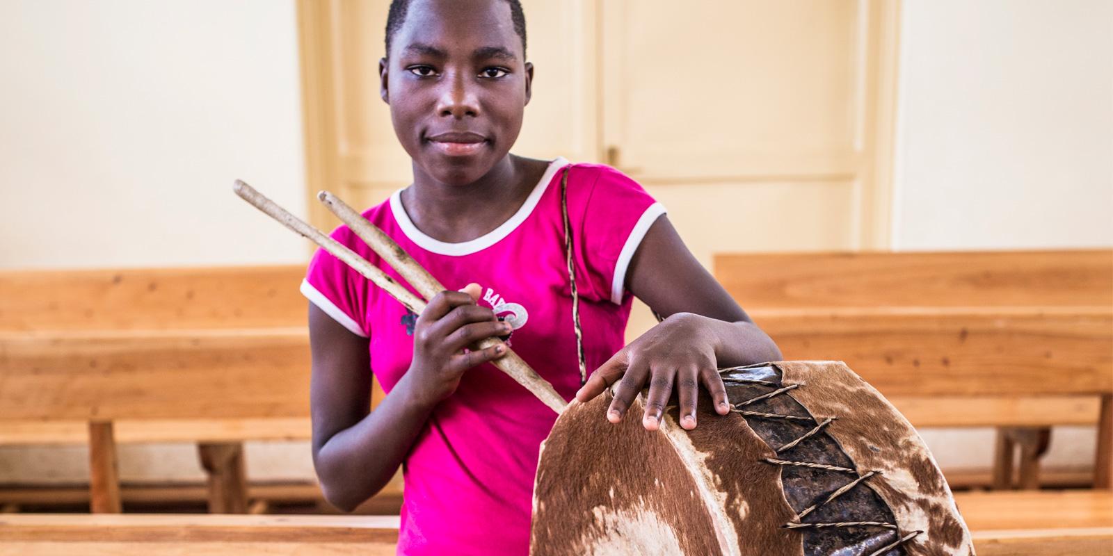 Girl with drum