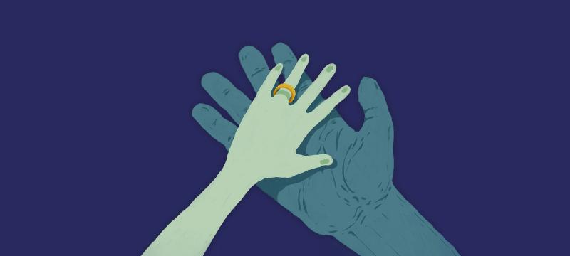 Illustration som speglar barnäktenskap.