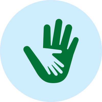 Icon hands child adult.