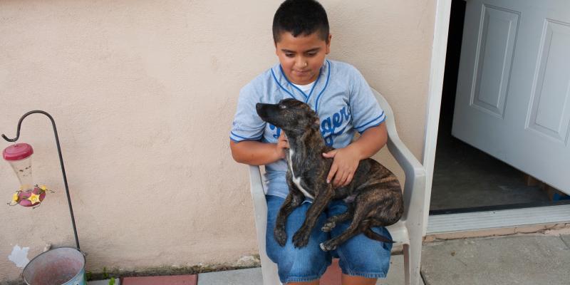 Ismael with puppy