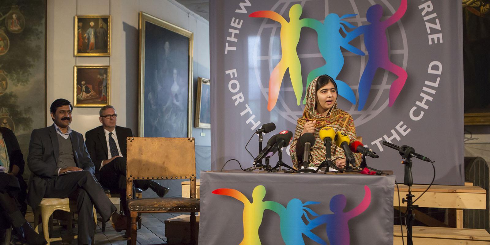 Malala holds a press conference