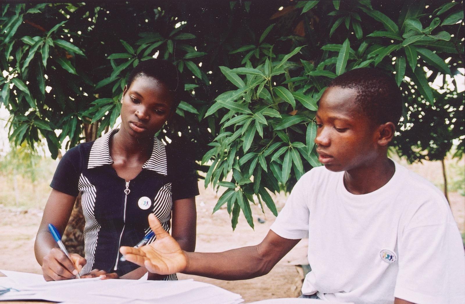 Students in Nigeria discussing 